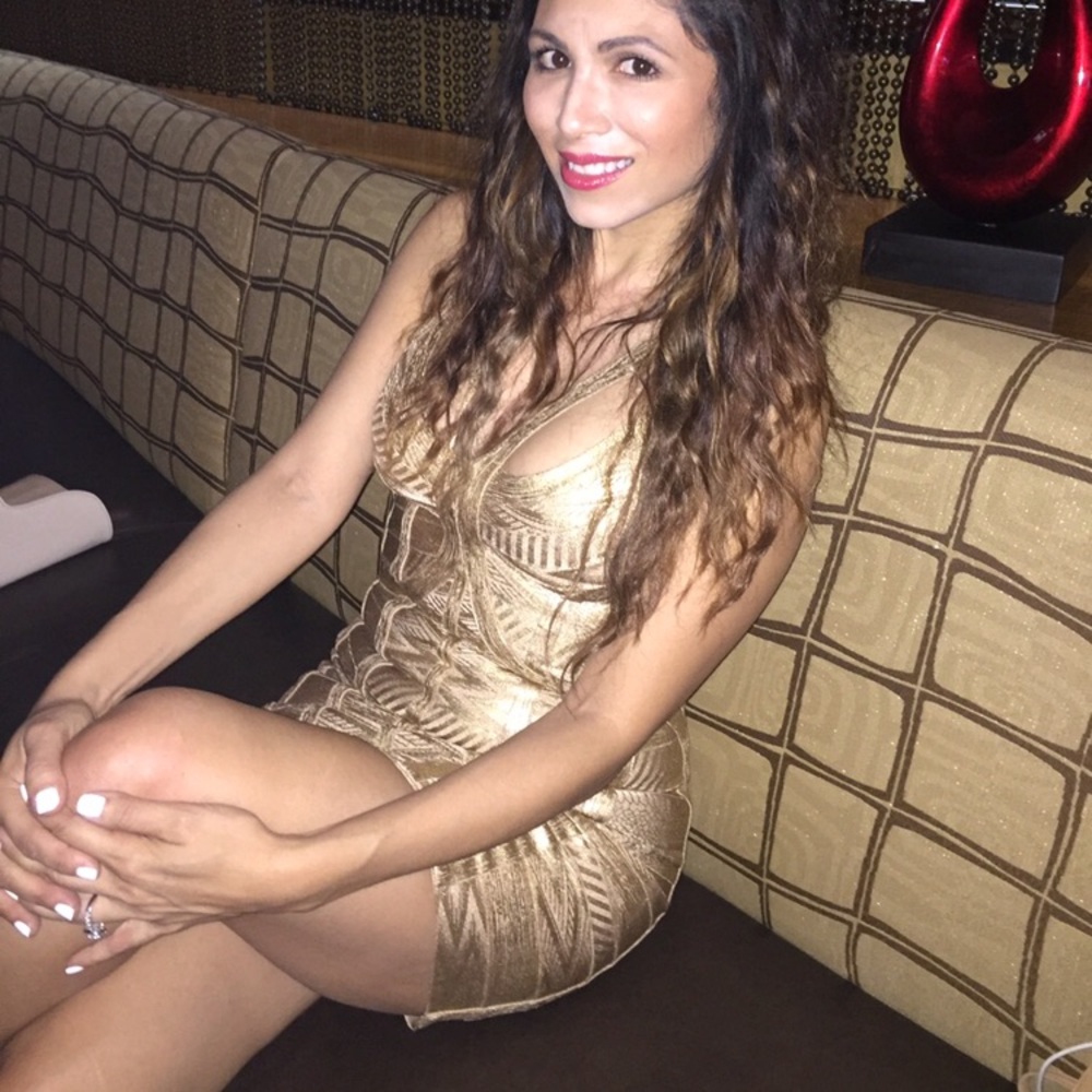 Gold bandage dress